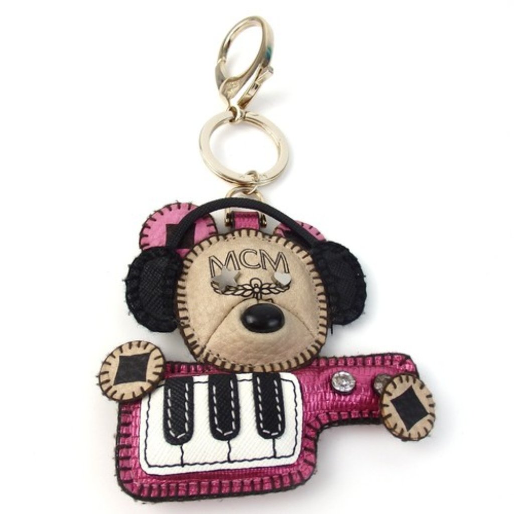 Rare Authentic Mcm Key Ring Leather Used